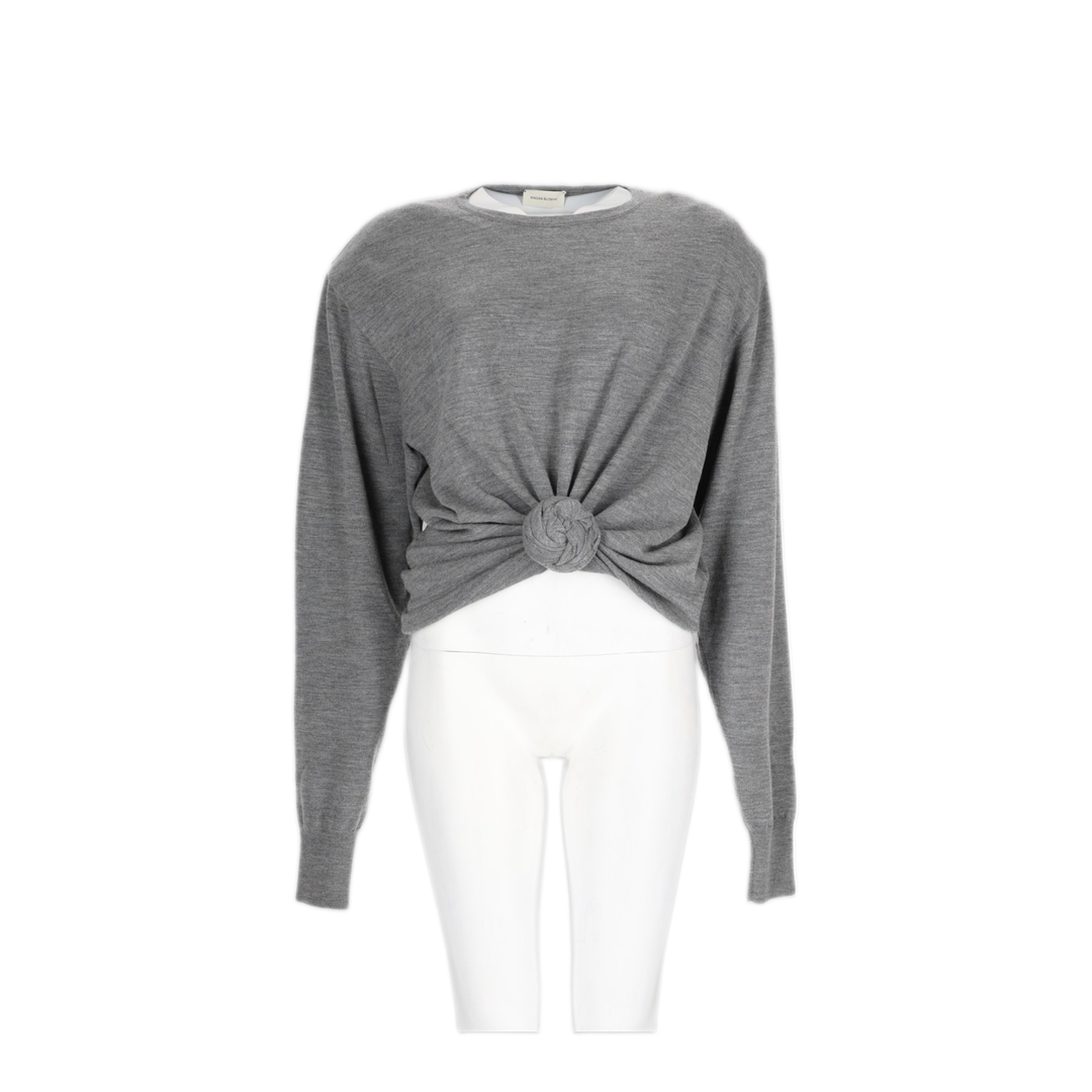 MAYFEYR - Magda Butrym - Lightweight Sweater With Knot - 351426GREY