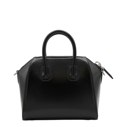 Antigona Mini Leather Shoulder Bag in Black