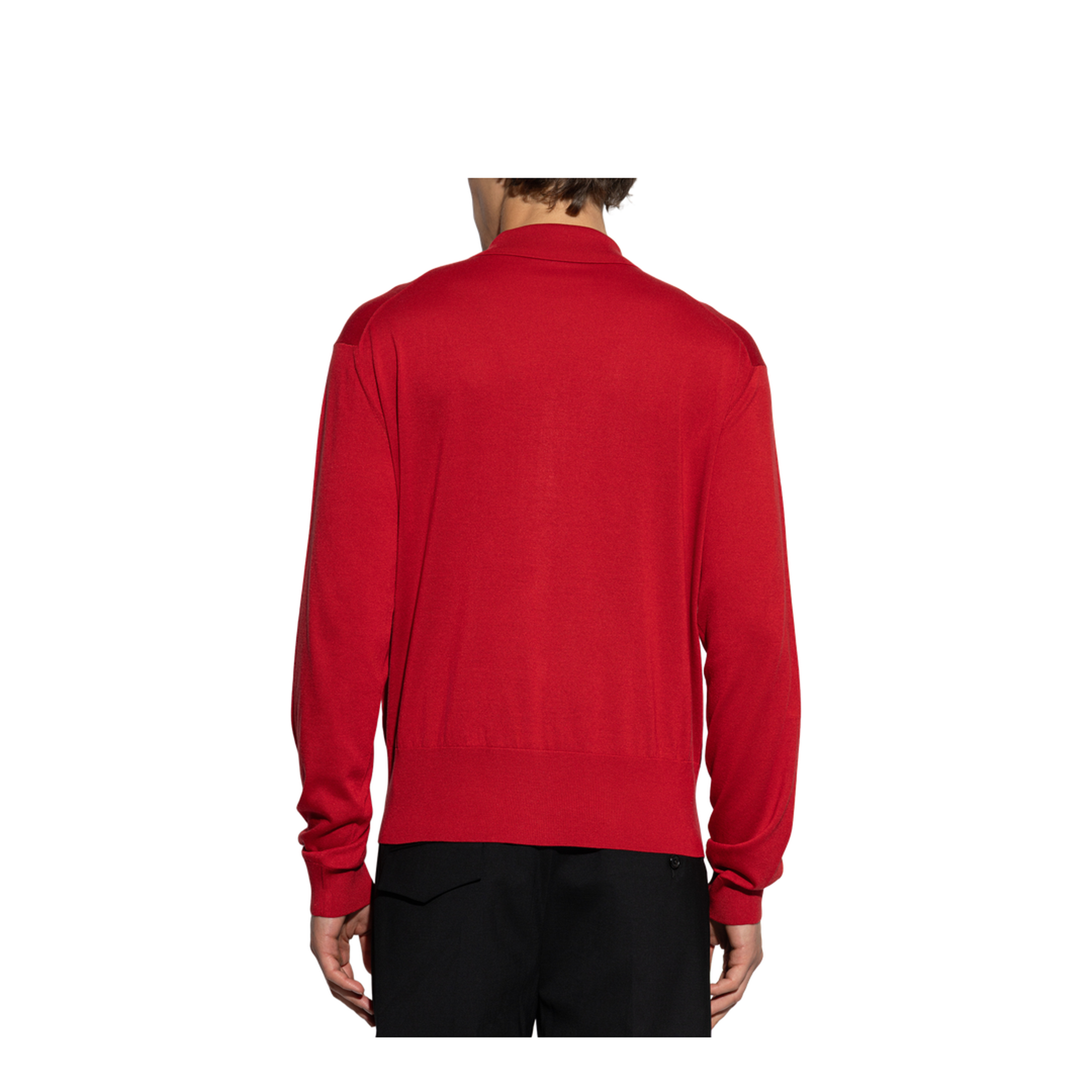 Red Silk Blend Cardigan