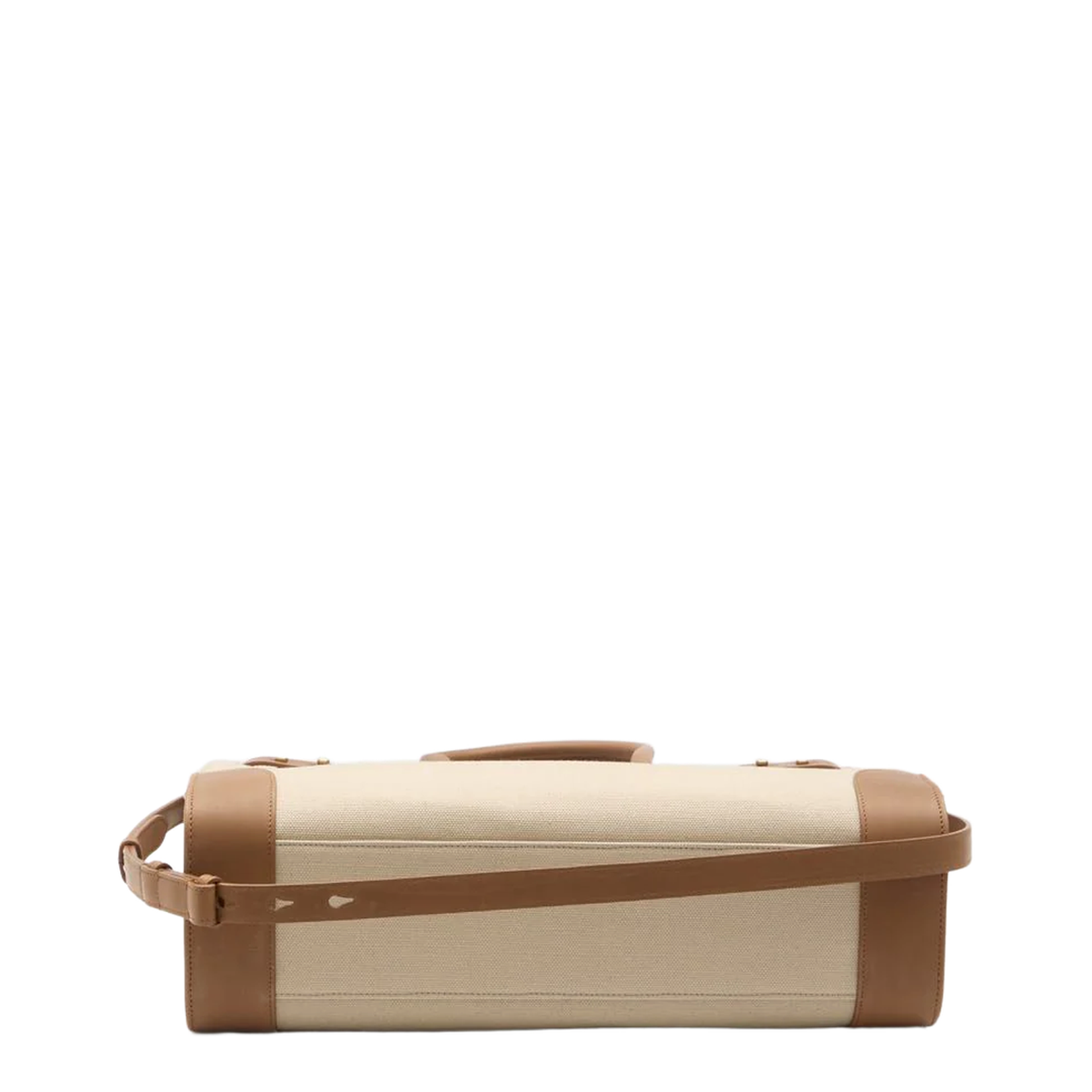Sac De Jour Bag in Beige Canvas with Brown Calfskin Trims