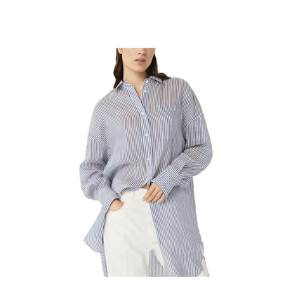 Long Shirt with Monili in Azure
