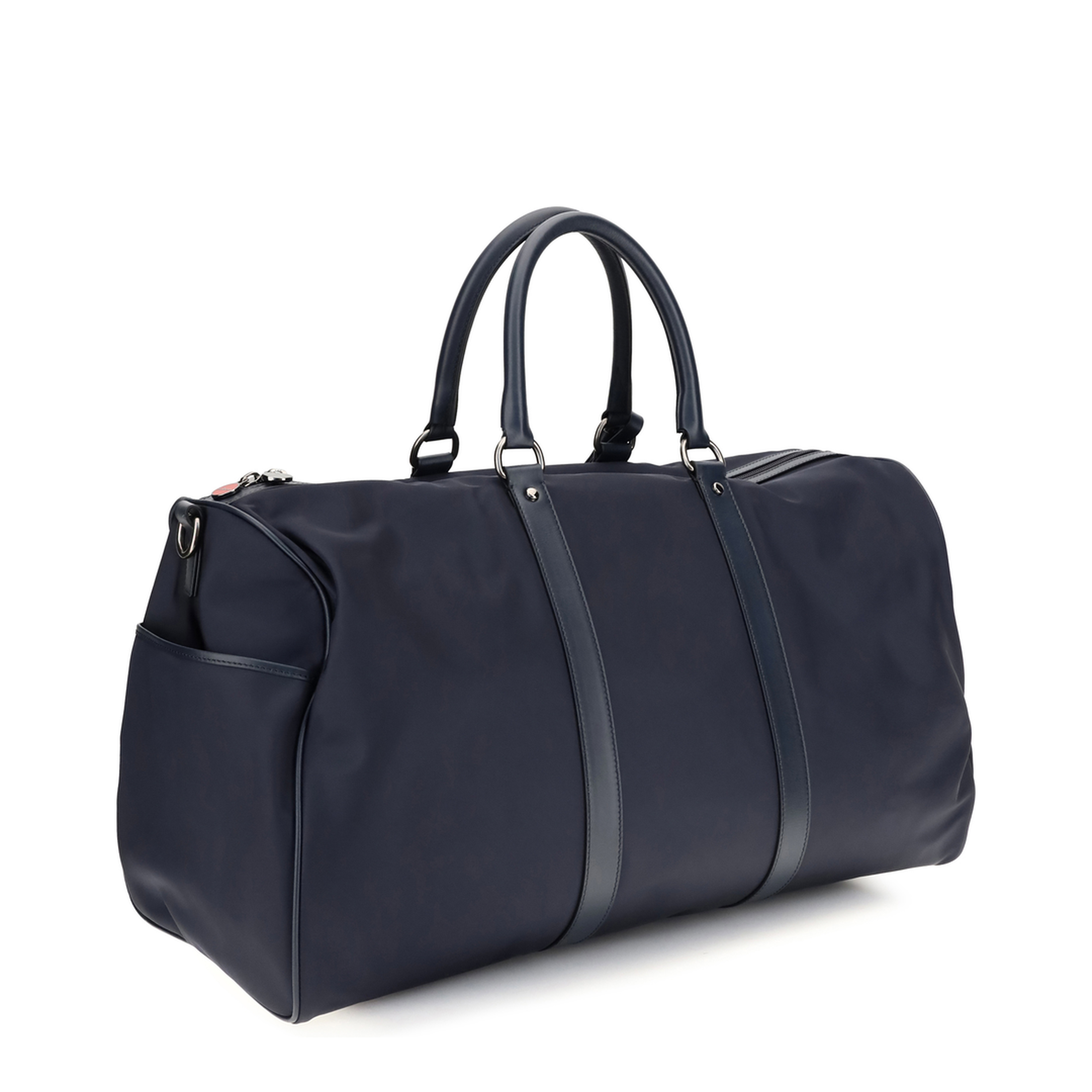MAYFEYR - Kiton - Leather Trim Travel Duffle Bag - UBA0158N0127002BLUNAVY