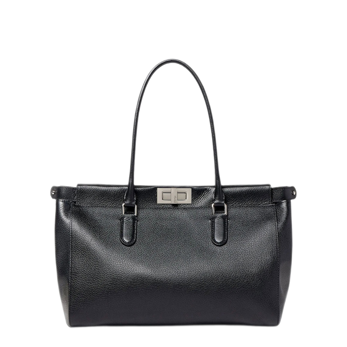 Peekaboo Small Calfskin Tote - Black