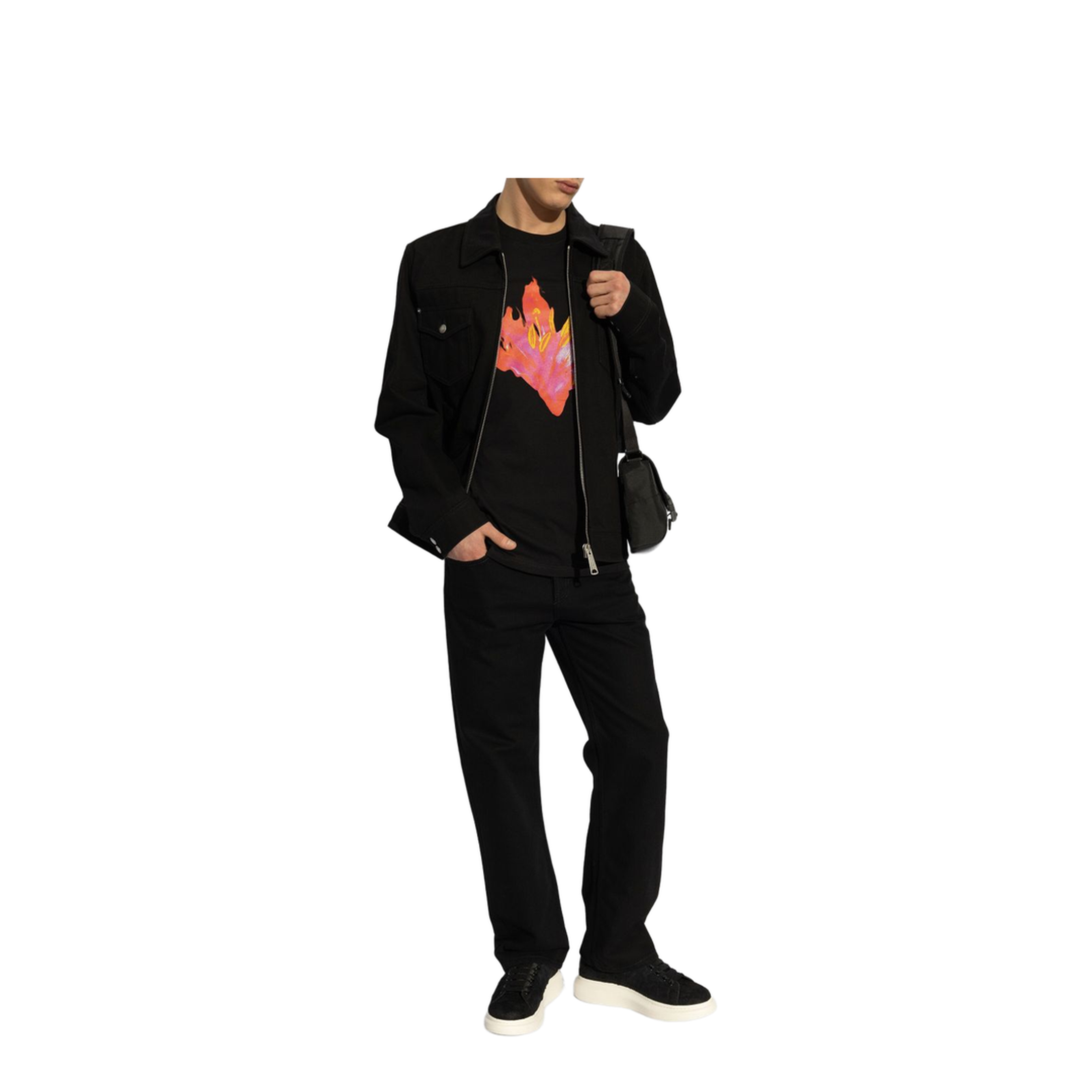 Black Straight Leg Denim Jeans