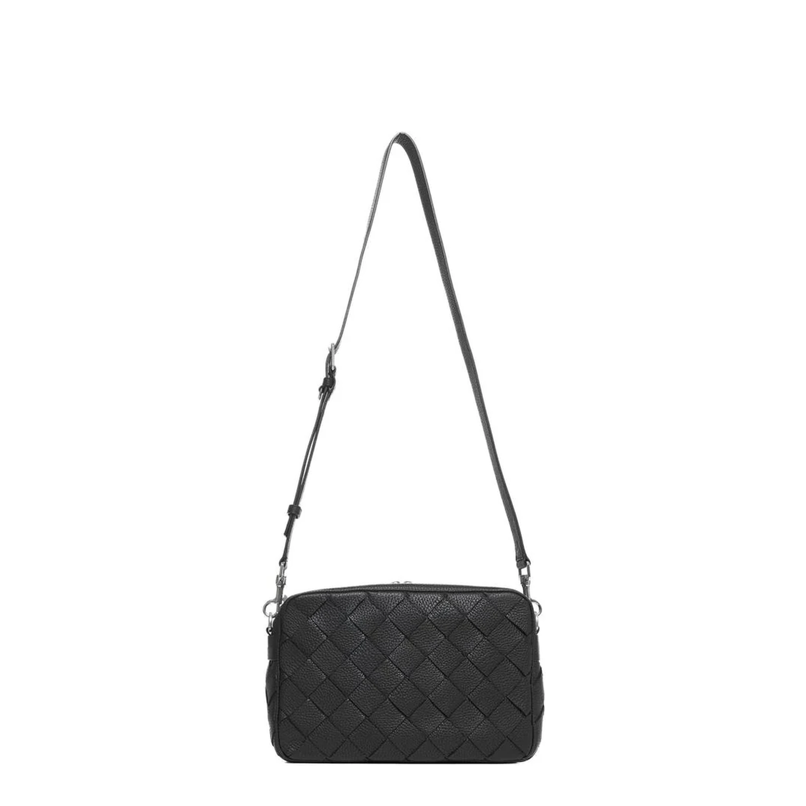 Intrecciato Leather Camera Bags - Black