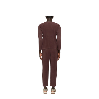 Pleated Texture Long Sleeve Crew Neck