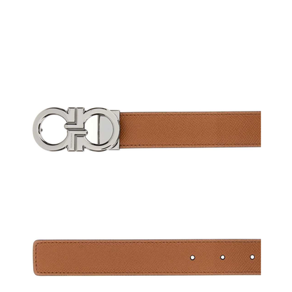MAYFEYR - Ferragamo - Biscuit Leather Reversible Belt - 670644791058NATNEWNAVDKB