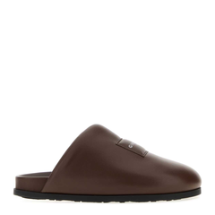 Chocolate Leather Slippers