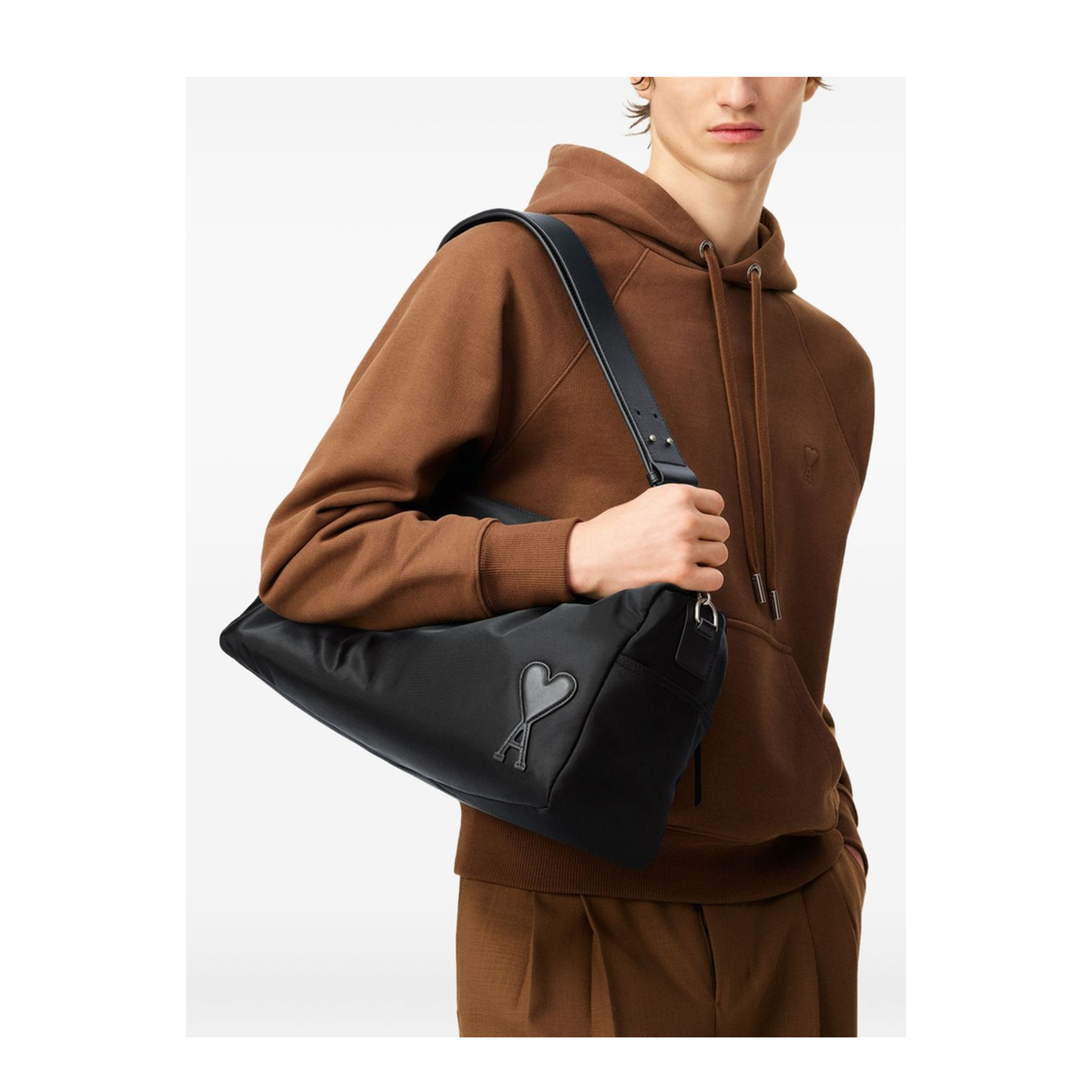 Black Nylon Canvas Large Marcel Backpack