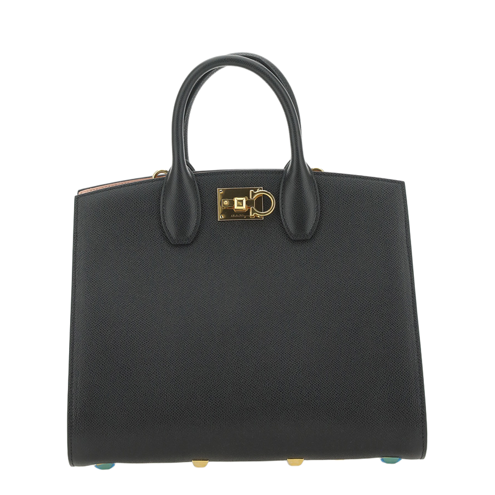 Studio Box Leather Top Handle Bag