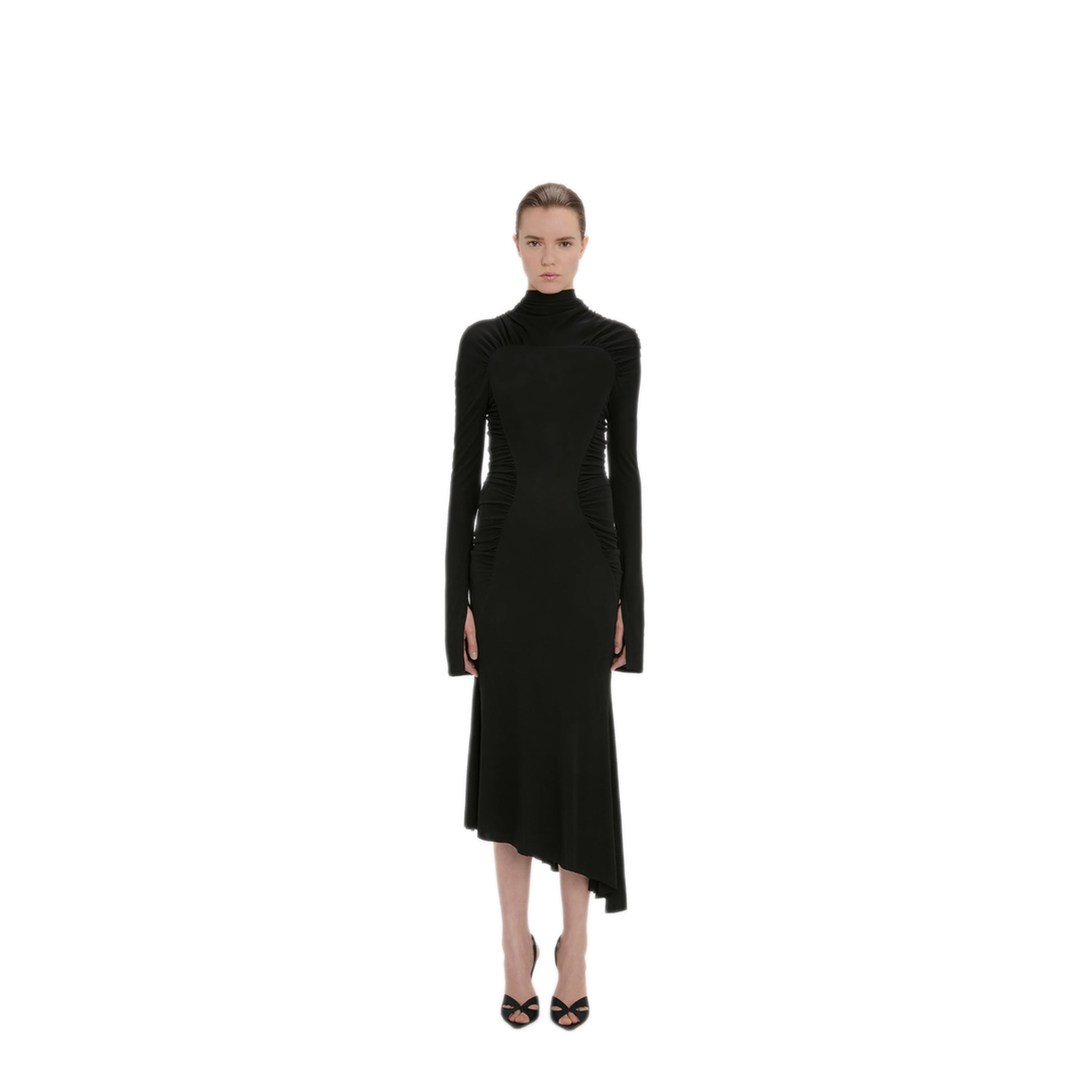 MAYFEYR - Victoria Beckham - High Neck Gathered Midi Dress - 1326WDR007472A1