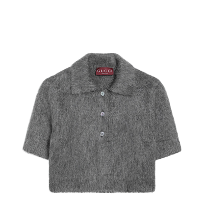 Brushed Extra Fine Mohair Top in Grey