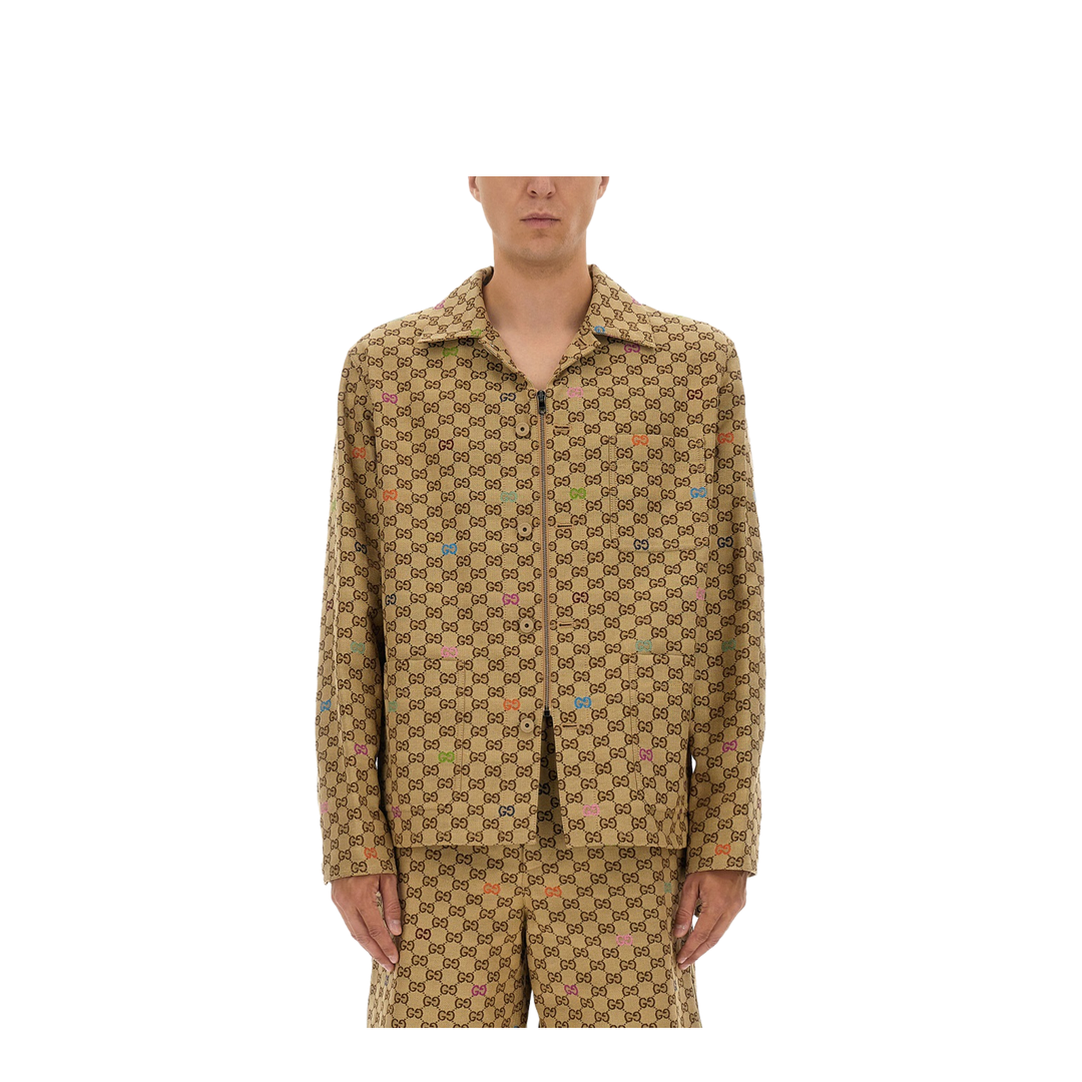 Canvas Jacket in Camel and Dark Brown