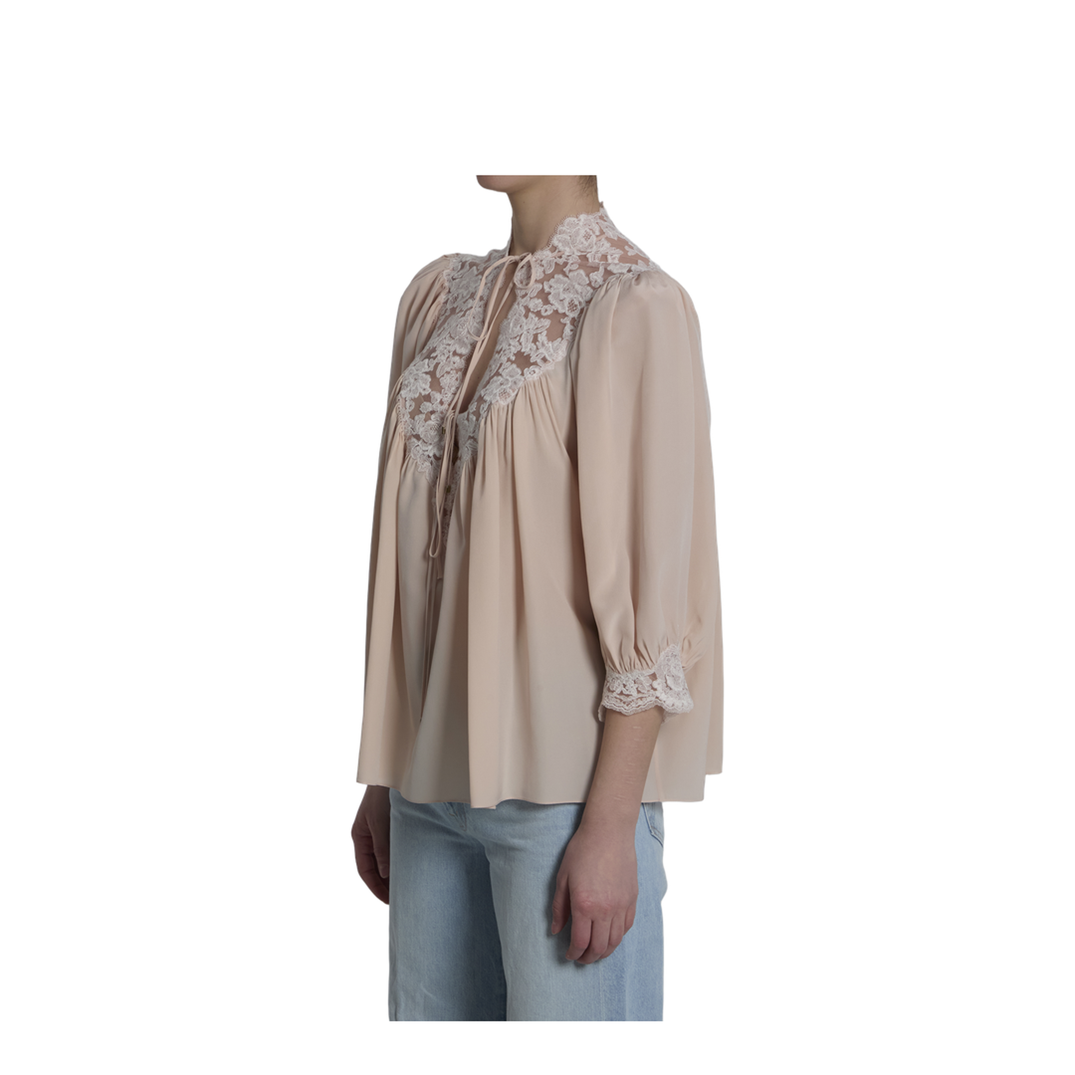 MAYFEYR - Chloè - Silk Blouse With Lace Details - CH26SHT380056H6