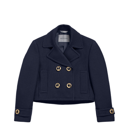 MAYFEYR - Balenciaga - Cropped Peacoat In Textured Wool - A002D7TUU16