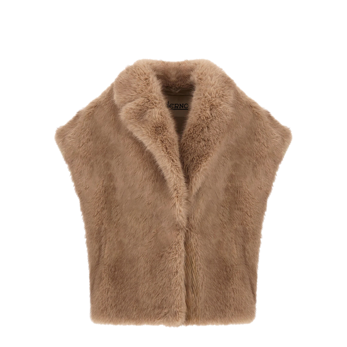 Long Hair Fur Effect Sleeveless Vest