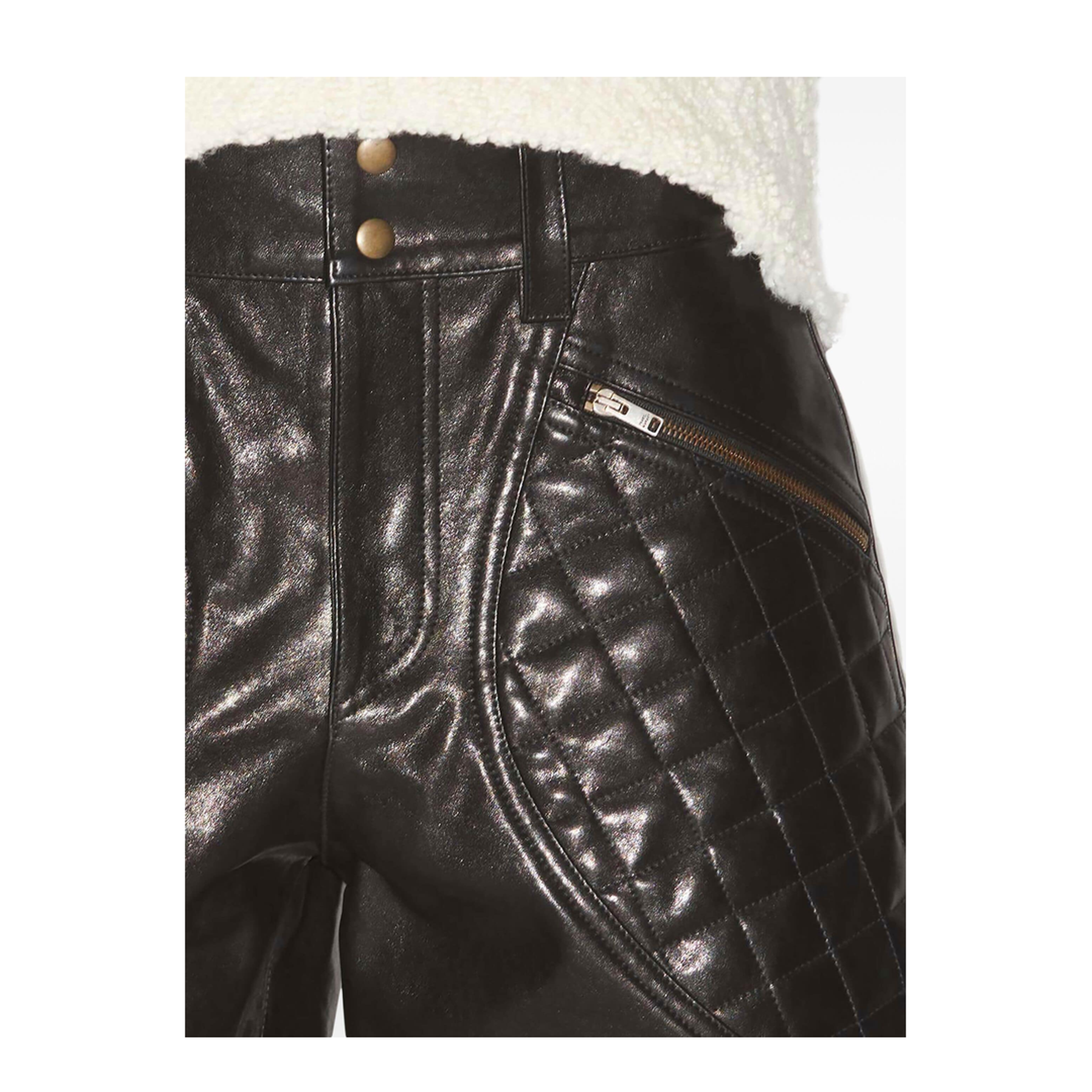 MAYFEYR - Isabel Marant - Candice Leather Shorts - SH0172FBB3B02I01BK