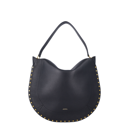 Oskan Hobo Soft Calfskin Shoulder Bag - Black
