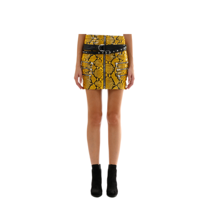 MAYFEYR - Unravel - Yellow Python Leather Skirt - UWJC008F19LEA0016010