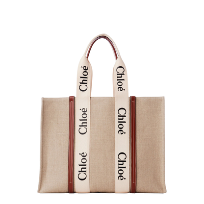 MAYFEYR - Chloè - Large Woody Tote Bag In Linen - CHC22AS382I26