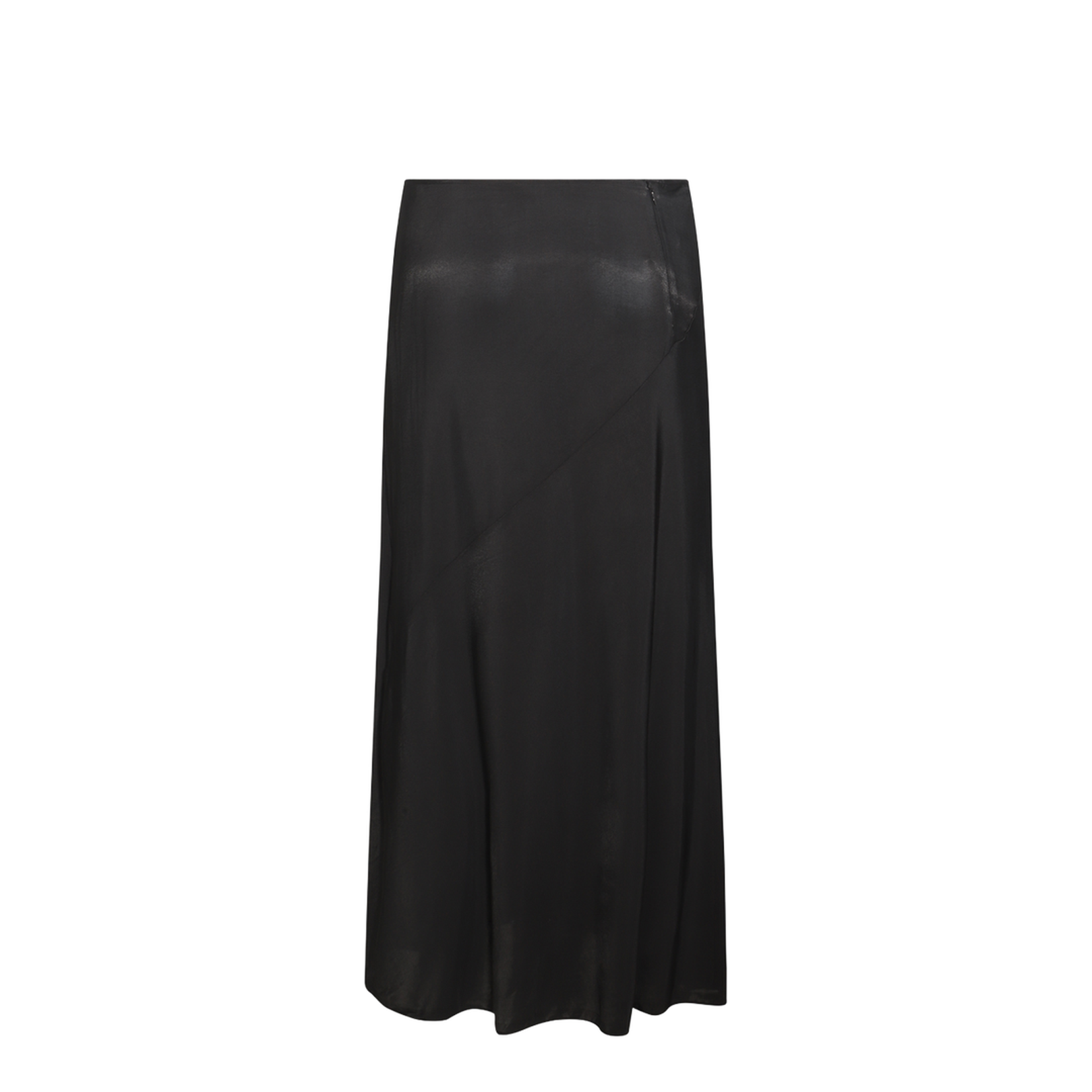 Black Viscose Midi Skirt