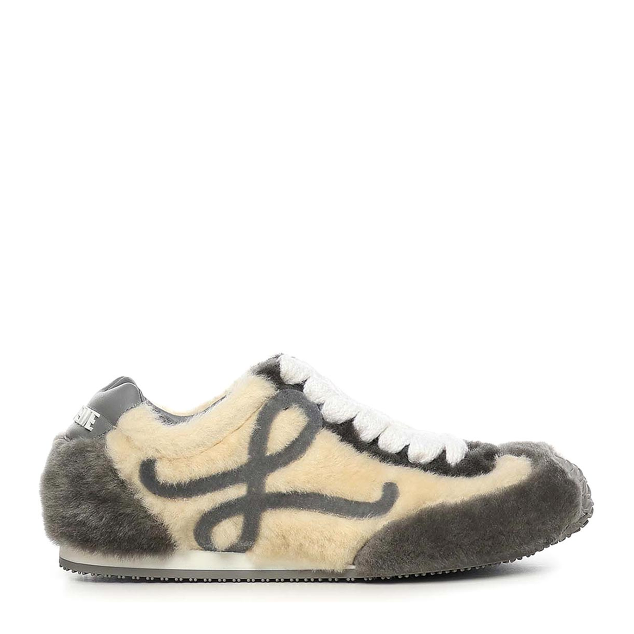 Ballet Runner Shearling Sneakers in White