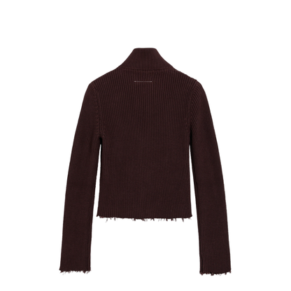 MAYFEYR - Mm6 Maison Margiela - Chocolate Rib-Knit Zip Cardigan - S52AM0309M13039144