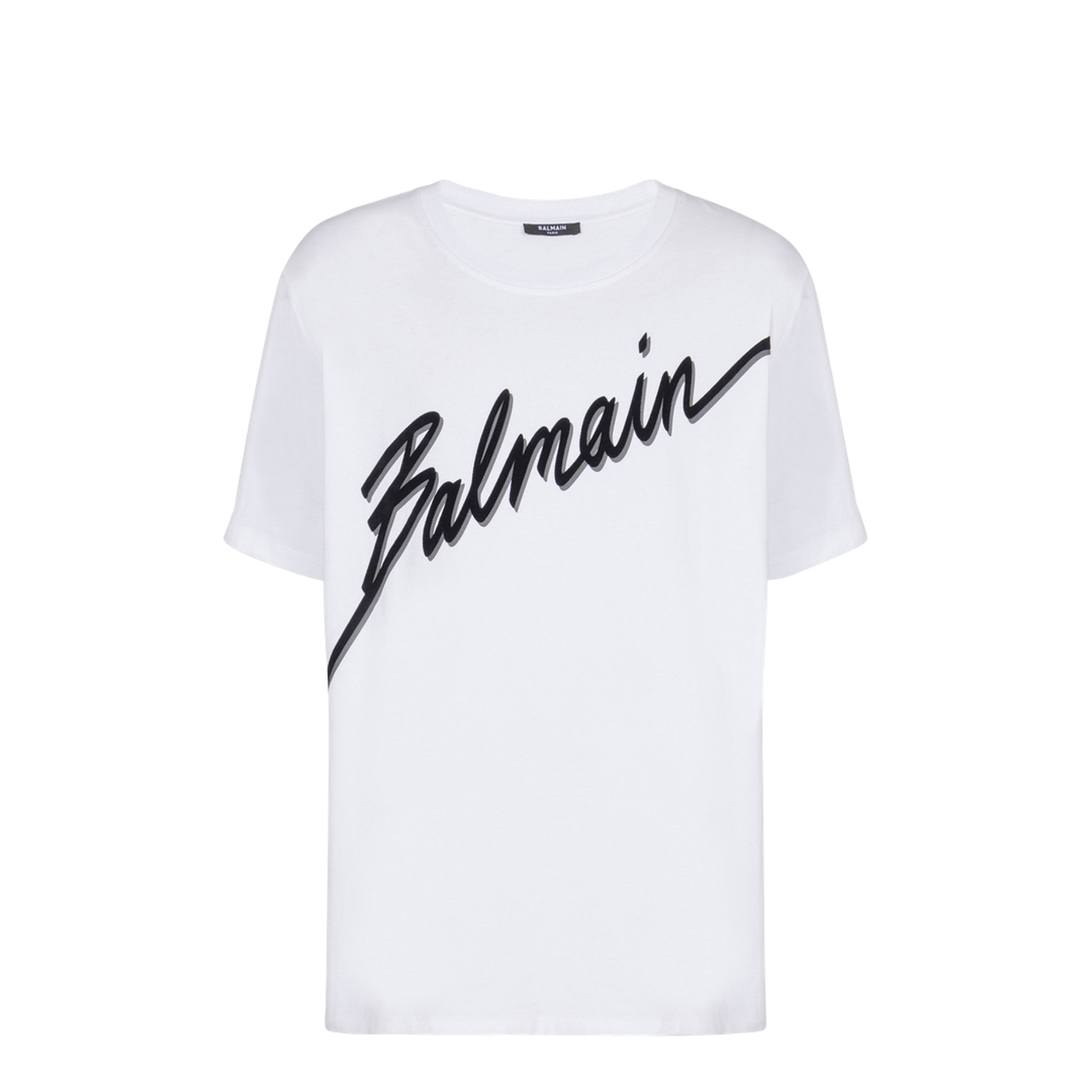 T-shirt with Flocked Letter Logo