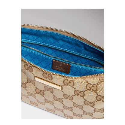 Lunetta Small Canvas Shoulder Bag - Sand and Dark Brown