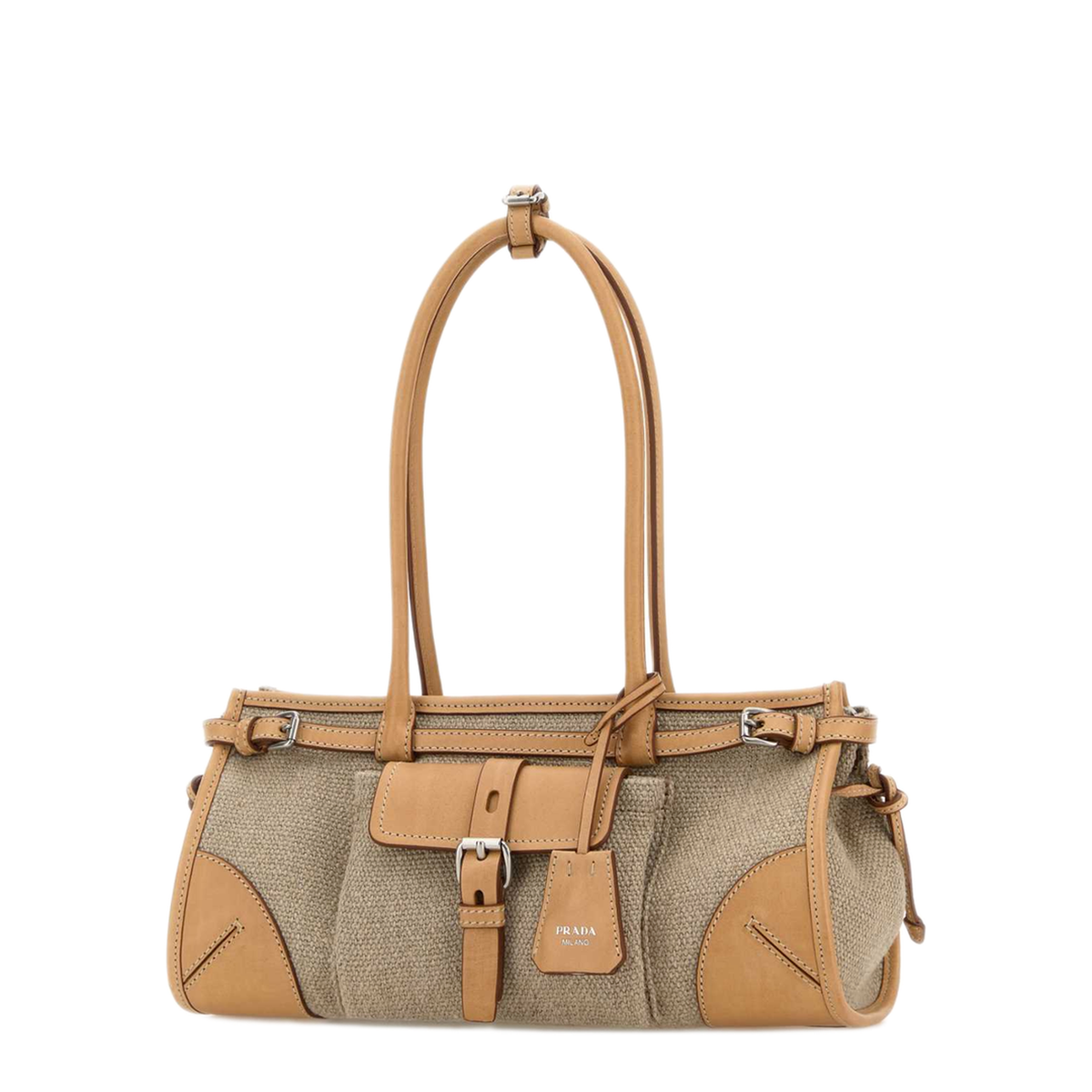 MAYFEYR - Prada - Two Tone Canvas And Leather Handbag - 1BA426VOTMP0EF032T