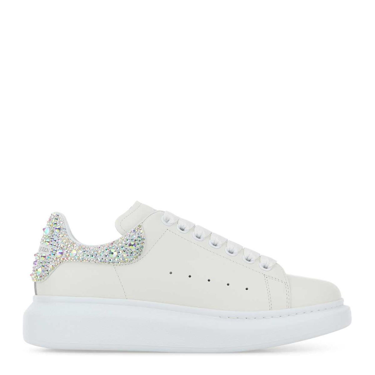 MAYFEYR - Alexander Mcqueen - White Leather Sneakers With Suede Heel - 666407WIAIJ9069