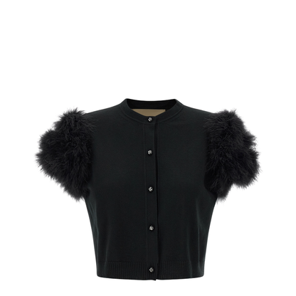 Feathered Knit Cardigan