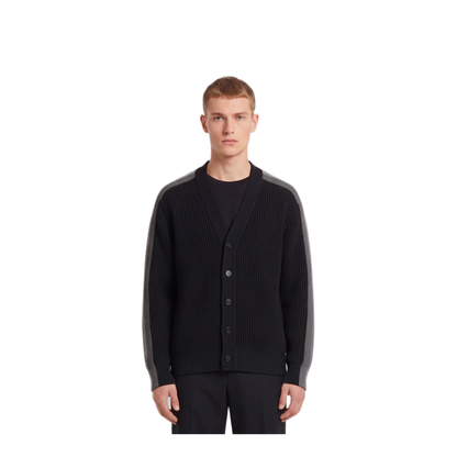 MAYFEYR - Gucci - Ribbed Wool Cardigan With Web - A006DXXKFTC1062