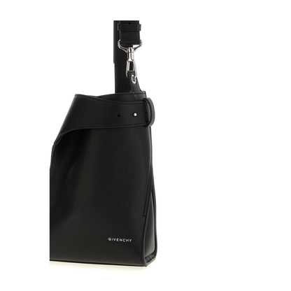 Small Belted Hobo Bag in Grained Leather