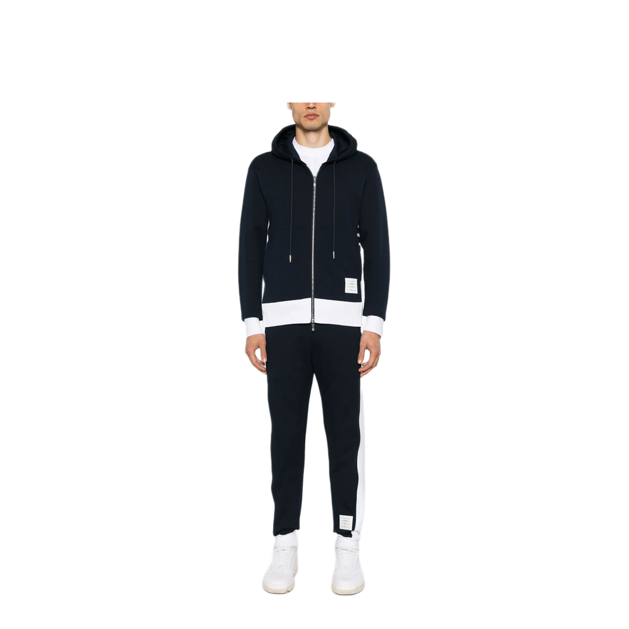 MAYFEYR - Thom Browne - Sweatpants With Engineered 4 Bar In Solid Classic Loopback Jersey - MJQ213A03037415