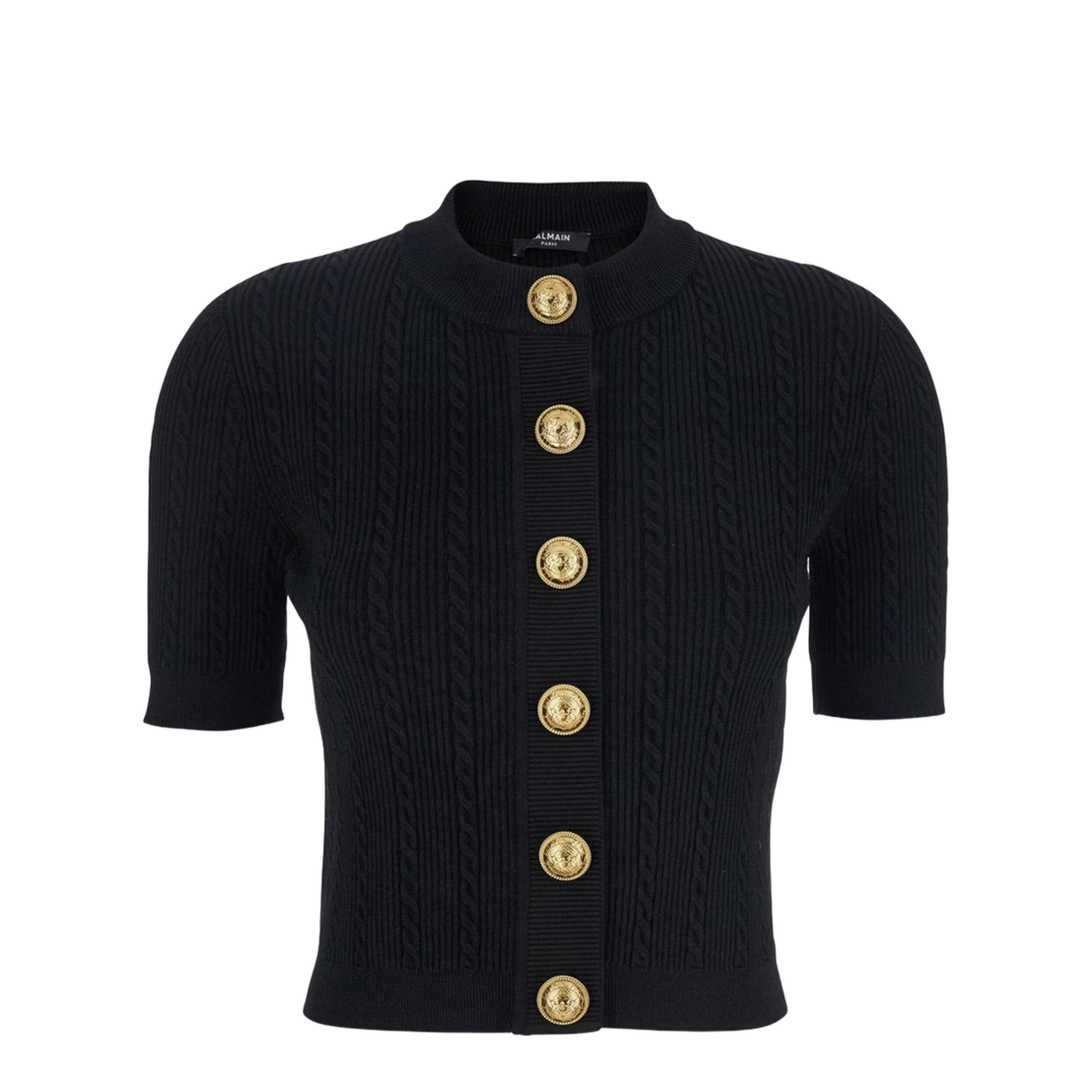 Black Cable Knit Cardigan