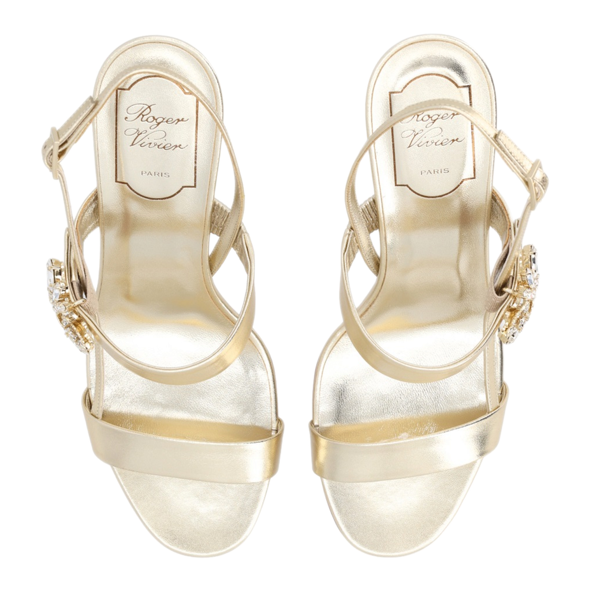 Gold Leather Efflorescence Sandals