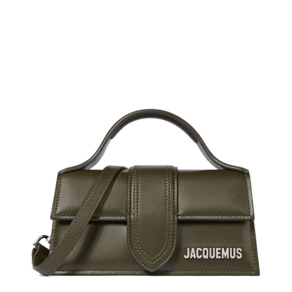Khaki Green Top Handle Leather Bag