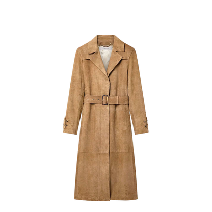 MAYFEYR - Golden Goose - Waxed Treatment With Lived-In Effect Suede Trench Coat - GWP02565P002303
