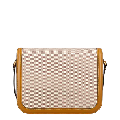 Cotton Bag with Leather Trim