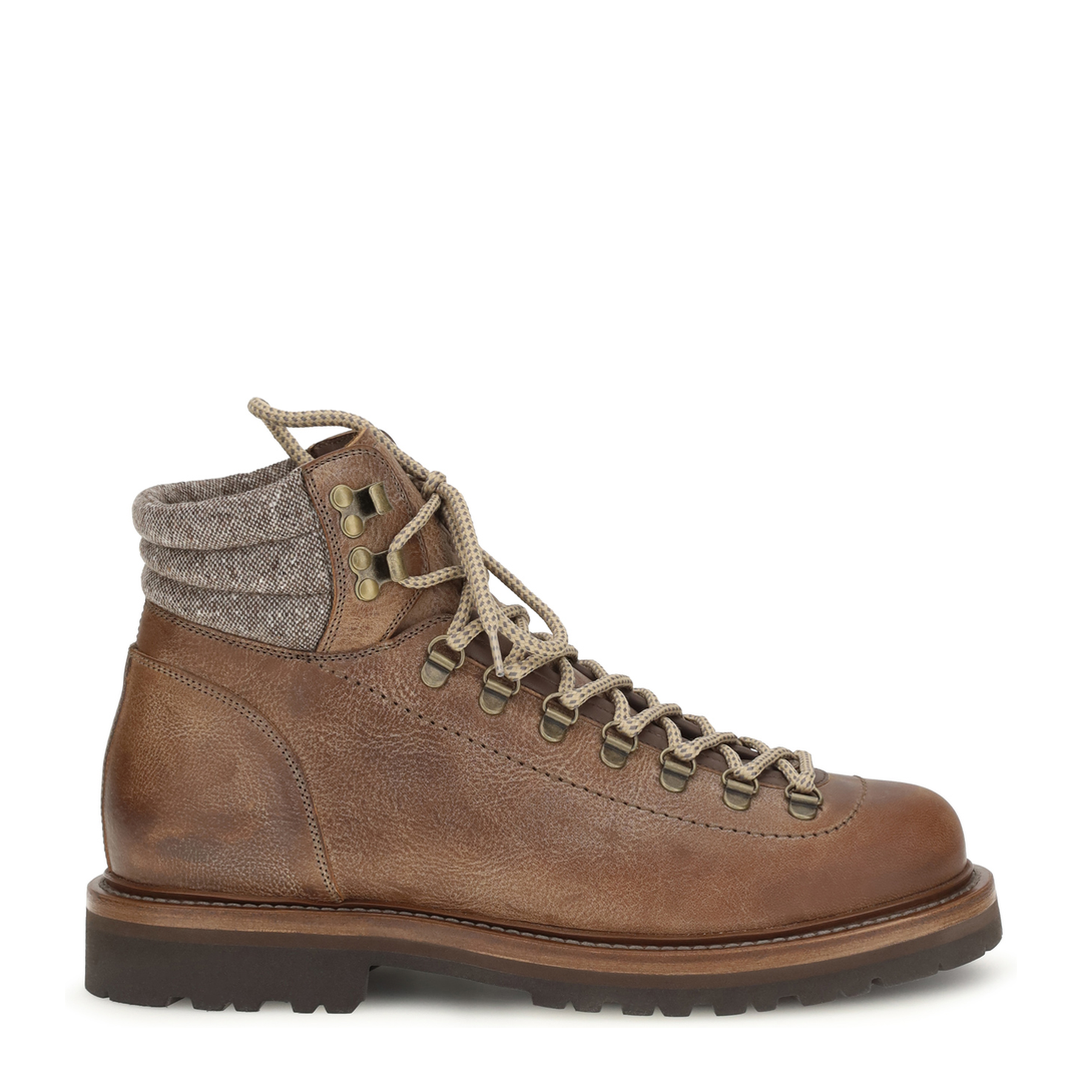 MAYFEYR - Brunello Cucinelli - Mountain Boots In Leather With Wool And Cashmere Inserts - MZURCCS890