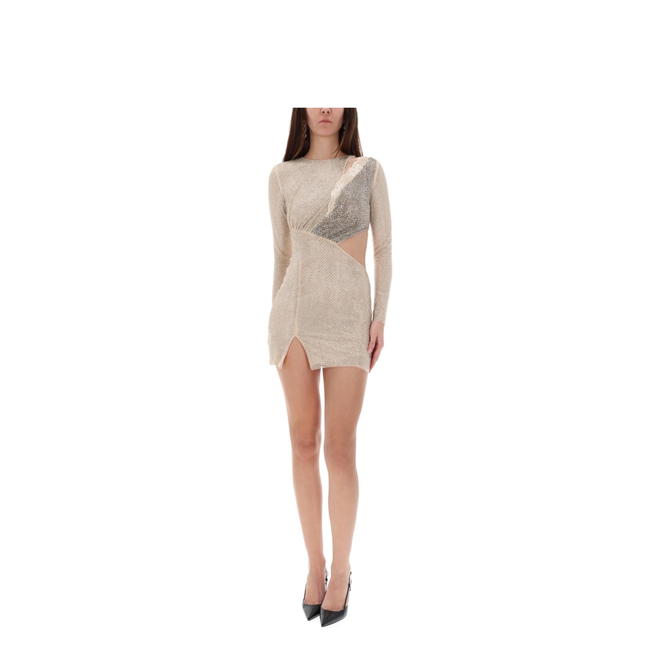 MAYFEYR - Self Portrait - Rhinestones Mini Dress - SC25001SCHCHAMPANGE