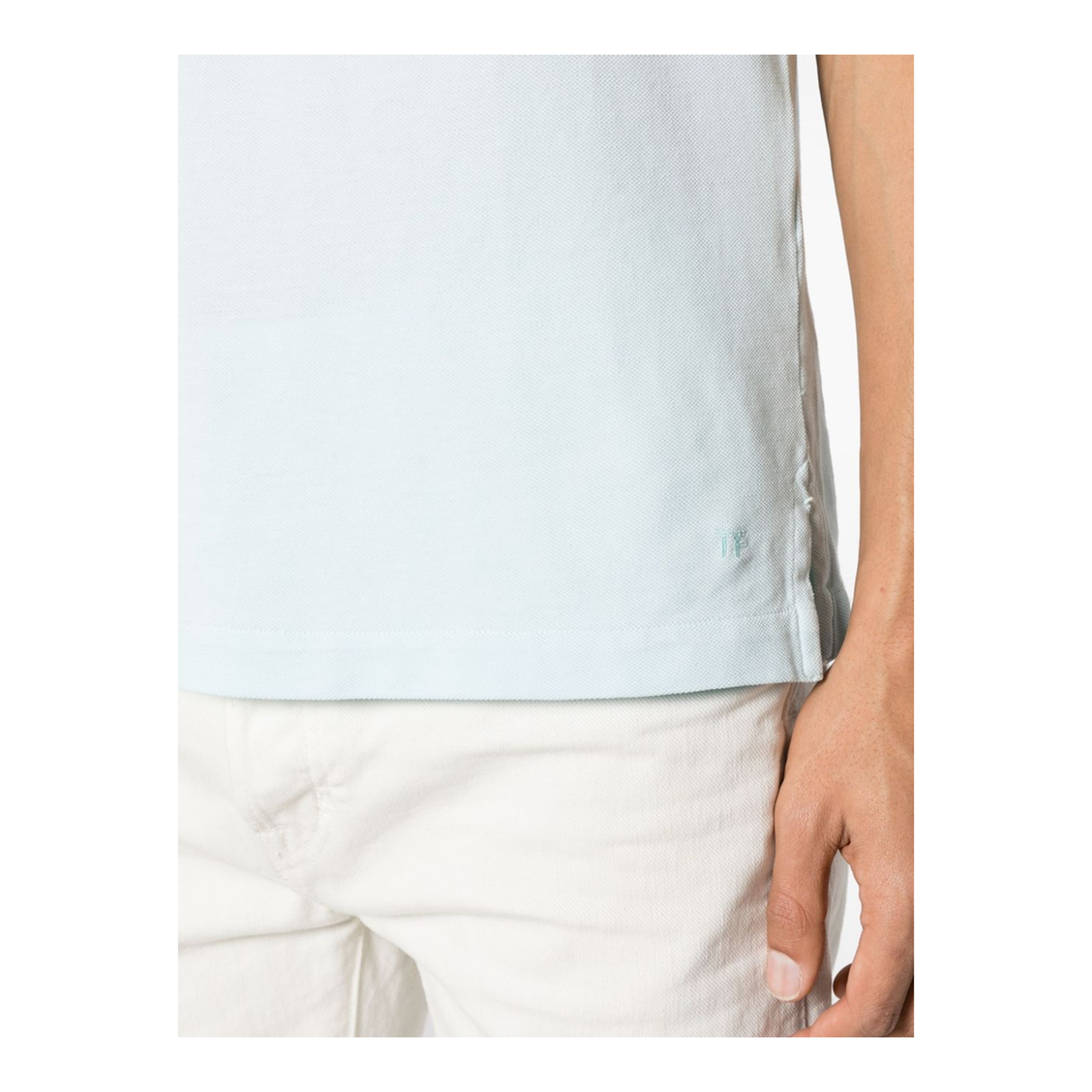 Short-Sleeve Polo Shirt in Clear Blue