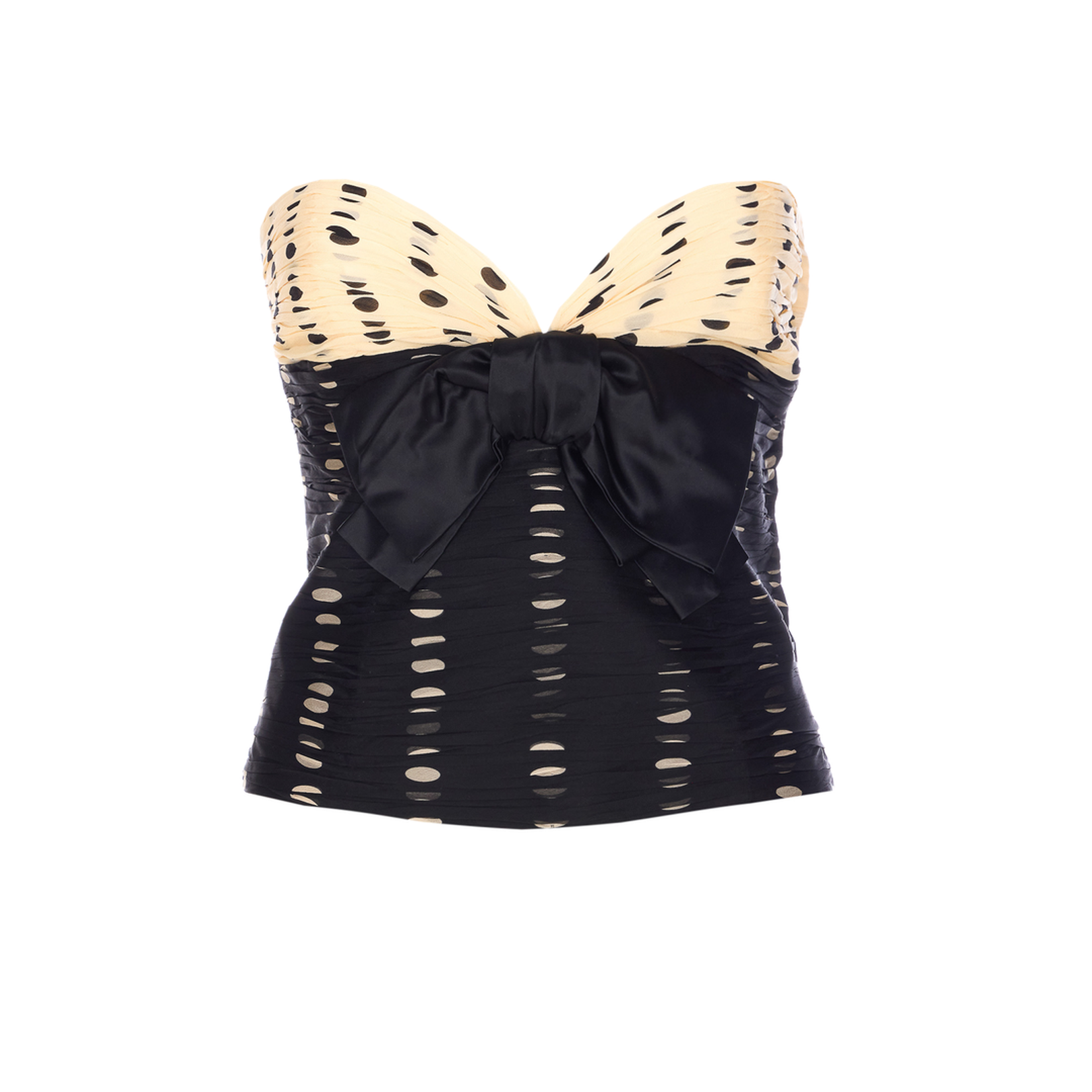 Beige Pattern Top - Black