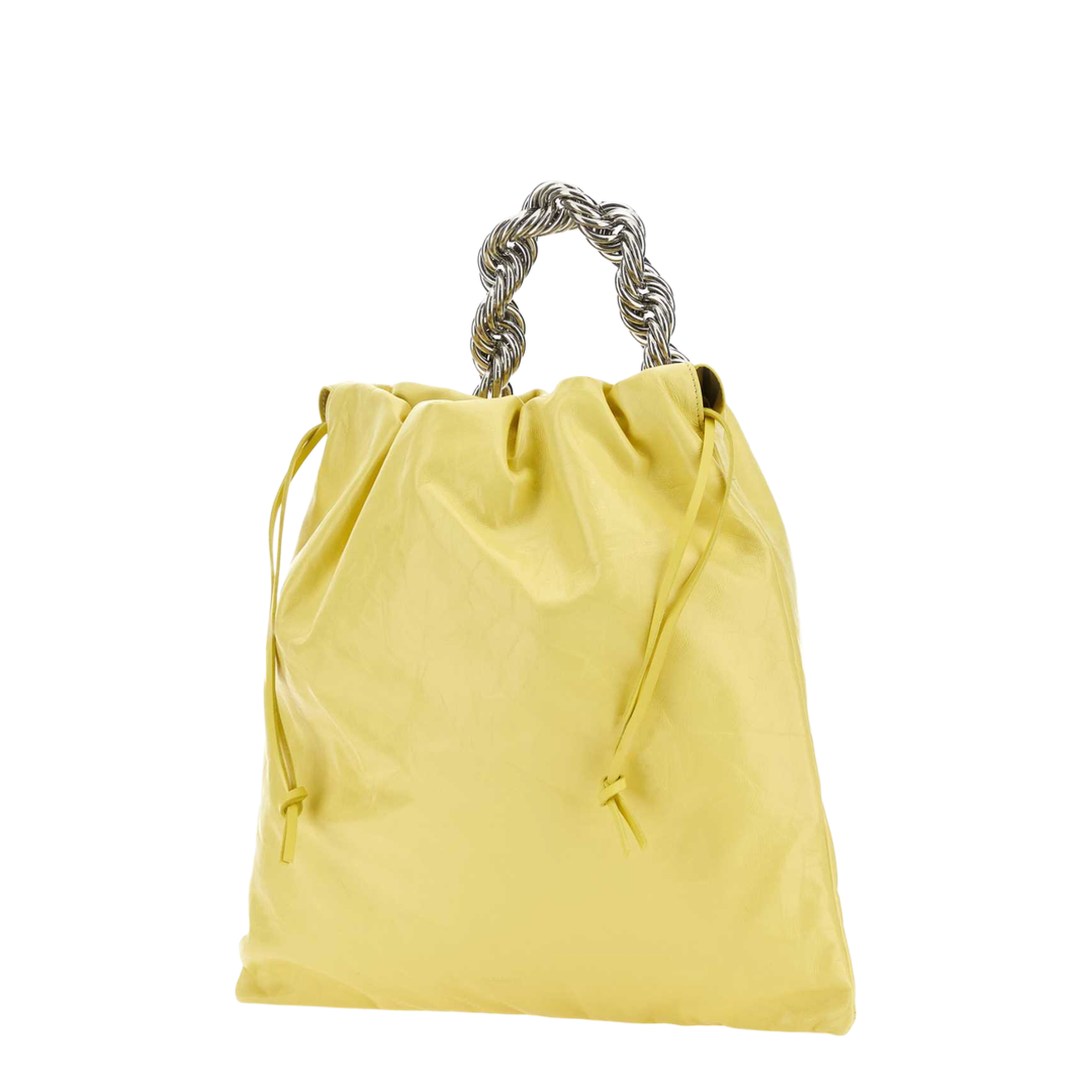 Yellow Leather Bucket Bag