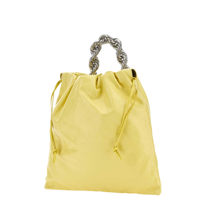 Yellow Leather Bucket Bag