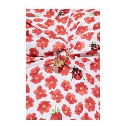 Silk Top with Floral Motif