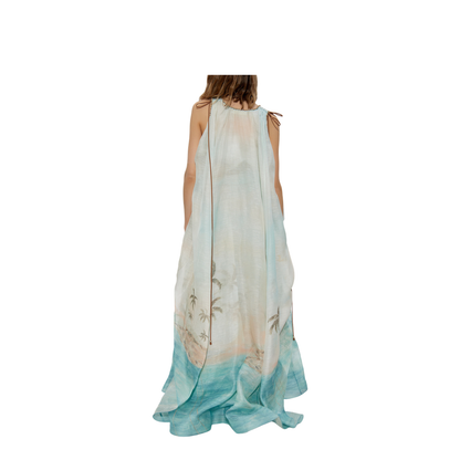 Dress with silk finish