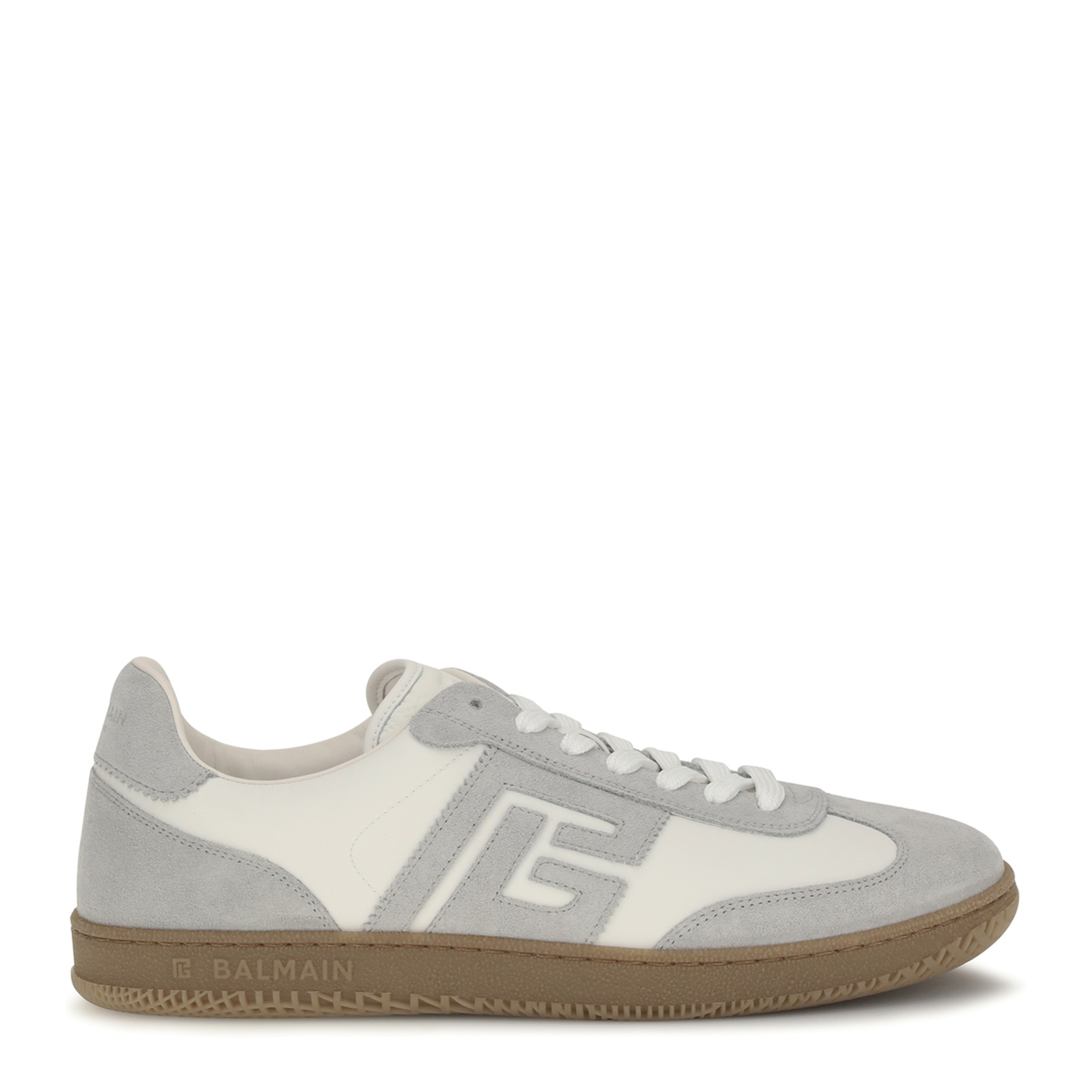 MAYFEYR - Balmain - Swan Sneakers In Suede And Smooth Leather - HM1VI360LBEWYKS