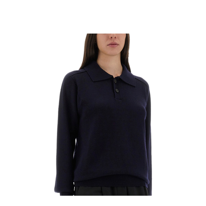 MAYFEYR - Studio Nicholson - Inverness Shirt With Polo Collar - SARKSN1503NAVY